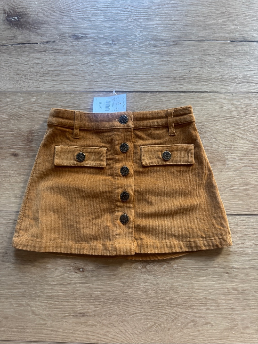 Crewcuts Mustard Corduroy Button-Front Mini Skirt
